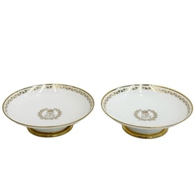 Pair Manufacture de Sevres Porcelain Compotes Chateau Neuilly / Trianon 1840-41