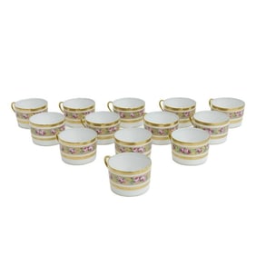 12 + 1 13 Haviland Limoges Porcelain Flat Cups in Louis Philippe Gold