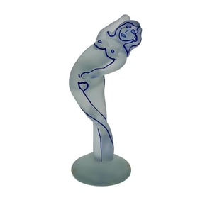 Richard Jolley Art Glass Sculpture Swaying Figure Nude Woman Signed 1990