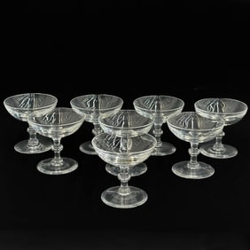 8 Steuben Art Glass Champagne / Tall Sherbet Glasses in 6268