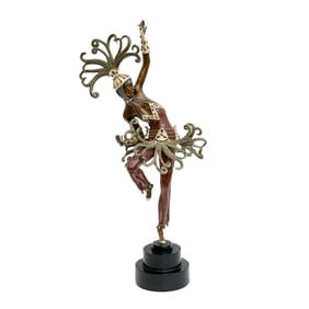 Erte Romain de Tirtoff Gilt Bronze Sculpture Fire Dancer Ltd Ed/375 Signed