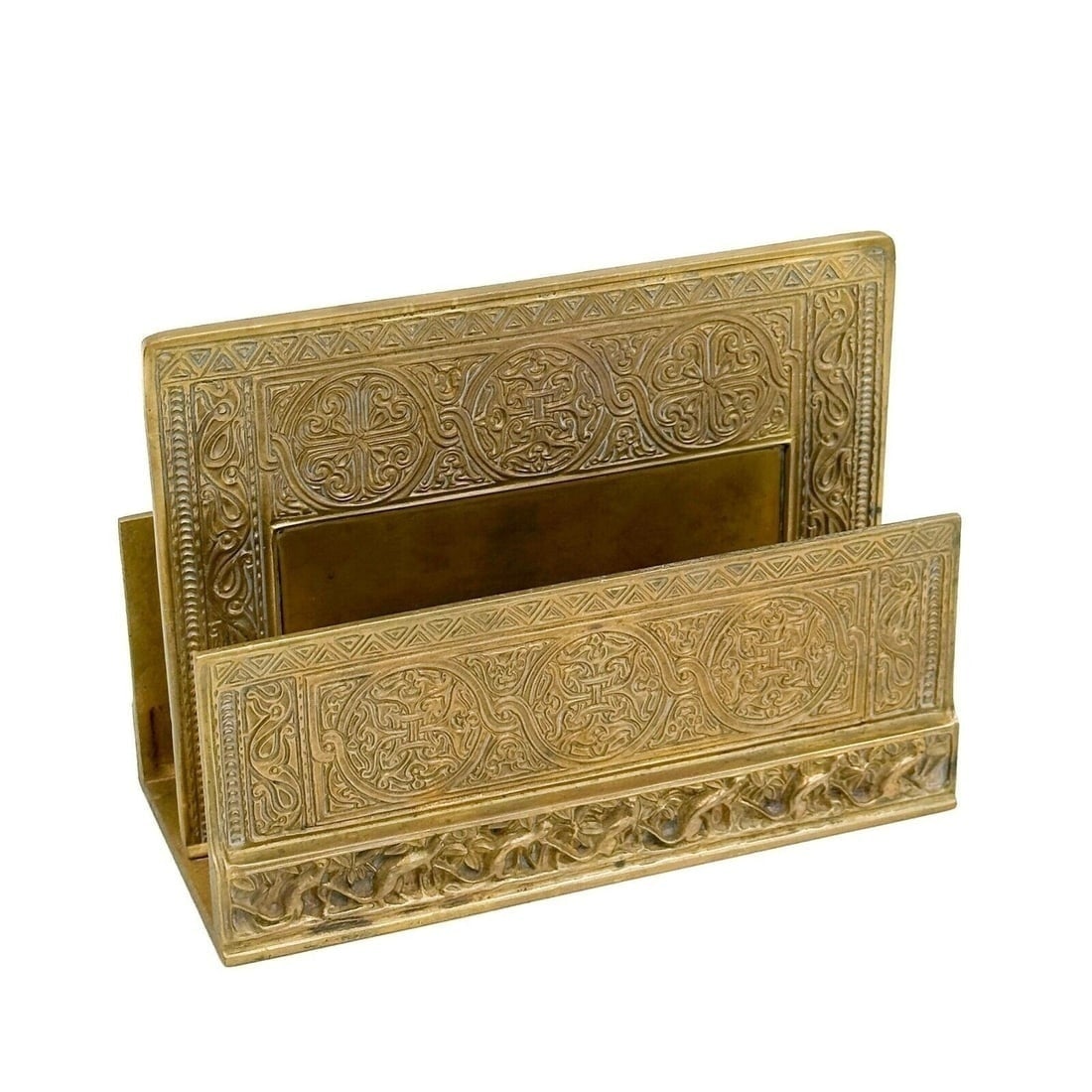 Tiffany Studios New York Gilt Bronze Letter Holder in Venetian #1643 (1 of 5)