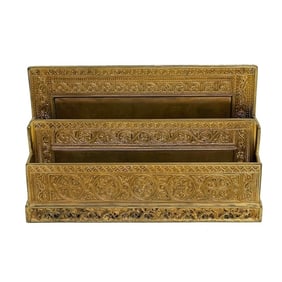 Tiffany Studios New York Gilt Bronze Letter Rack #1644 in Venetian