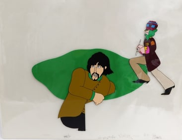 Animation Cel The Beatles Yellow Submarine George Harrison Paul McCartney 1968
