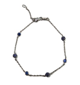 Alex Jona Italian Blue Sapphire 18k White Gold Bracelet