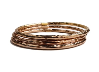 3 Ippolita 925 Rose Gilt Sterling Silver Oval Bangle Bracelets