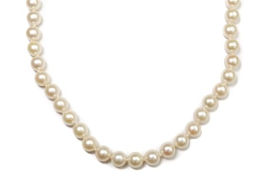 14k Yellow Gold and Cultured Pearl Single Strand Necklace