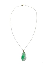MS Co. 14k Yellow Gold and Jade Pendant Necklace