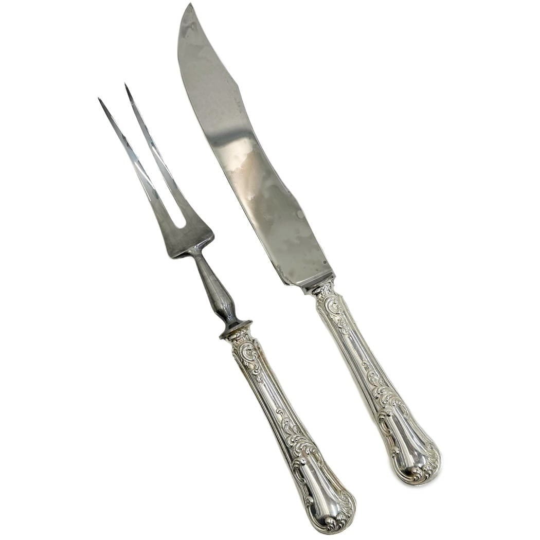 Pair Buccellati Italian Sterling Silver Carving Set in Quirinale Signed (1 of 2)