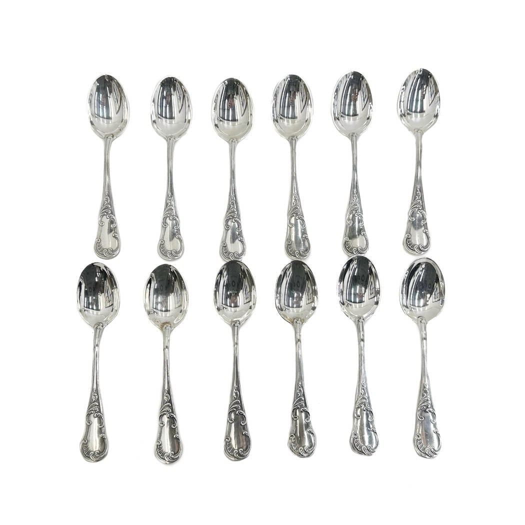 12 Buccellati Italian Sterling Silver Teaspoons in Quirinale Signed (1 of 4)