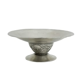Shobido Japanese Silver Bowl Cranes early 20th century
