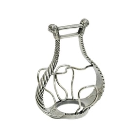 Hermes Paris Silver Plate Pipe or Cigar Holder Lyre Form circa 1950