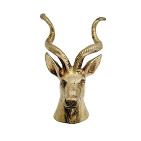 Asprey English Gilt Sterling Silver Kudu Antelope Form Stirrup Cup 1985