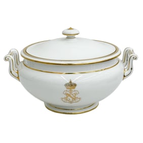 Manufacture de Sevres France Napoleon Lidded Twin Handled Round Tureen
