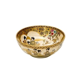 Japanese Satsuma Hand Painted Porcelain Bowl Meiji period
