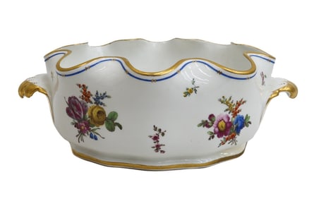 Imperial Royal Vienna Manufactory Hand Painted Porcelain Montieth Bowl 18th C