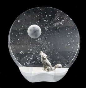 Steuben Glass Sculpture - Wilderness Serenade - by James Houston Signed 1995