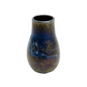 Charles Lotton Lava Cypriot Art Glass Vase Signed 1972