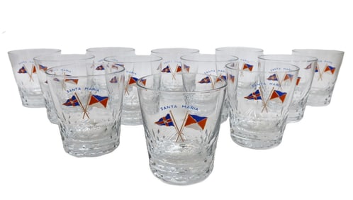 12 Baccarat France Old Fashioned Glass Goblets in Palerme for Henry Ford II