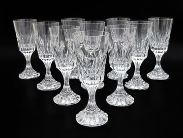 10 Baccarat France Crystal Glass Water Goblets in D'Assas Signed