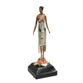 Erte Romain de Tirtoff Gilt Bronze Sculpture Butterfly Lady Ltd Ed/375 Signed