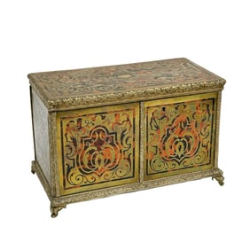 French Boule & Brass Tea or Tantalus Box circa 1900