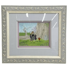 Walt Disney Production Animation Cel Sleeping Beauty Aurora Multi-Signed Framed