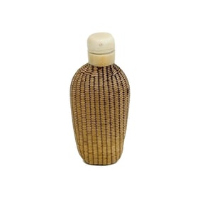 Chinese Wood Basket Weave Snuff Bottle 19th century