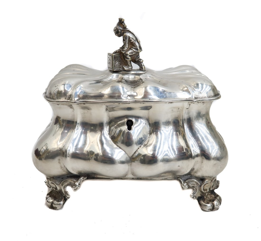 Thomas Dub Austria 800 Silver Chinoiserie Sugar Box or Tea Caddy circa 1870 (1 of 12)