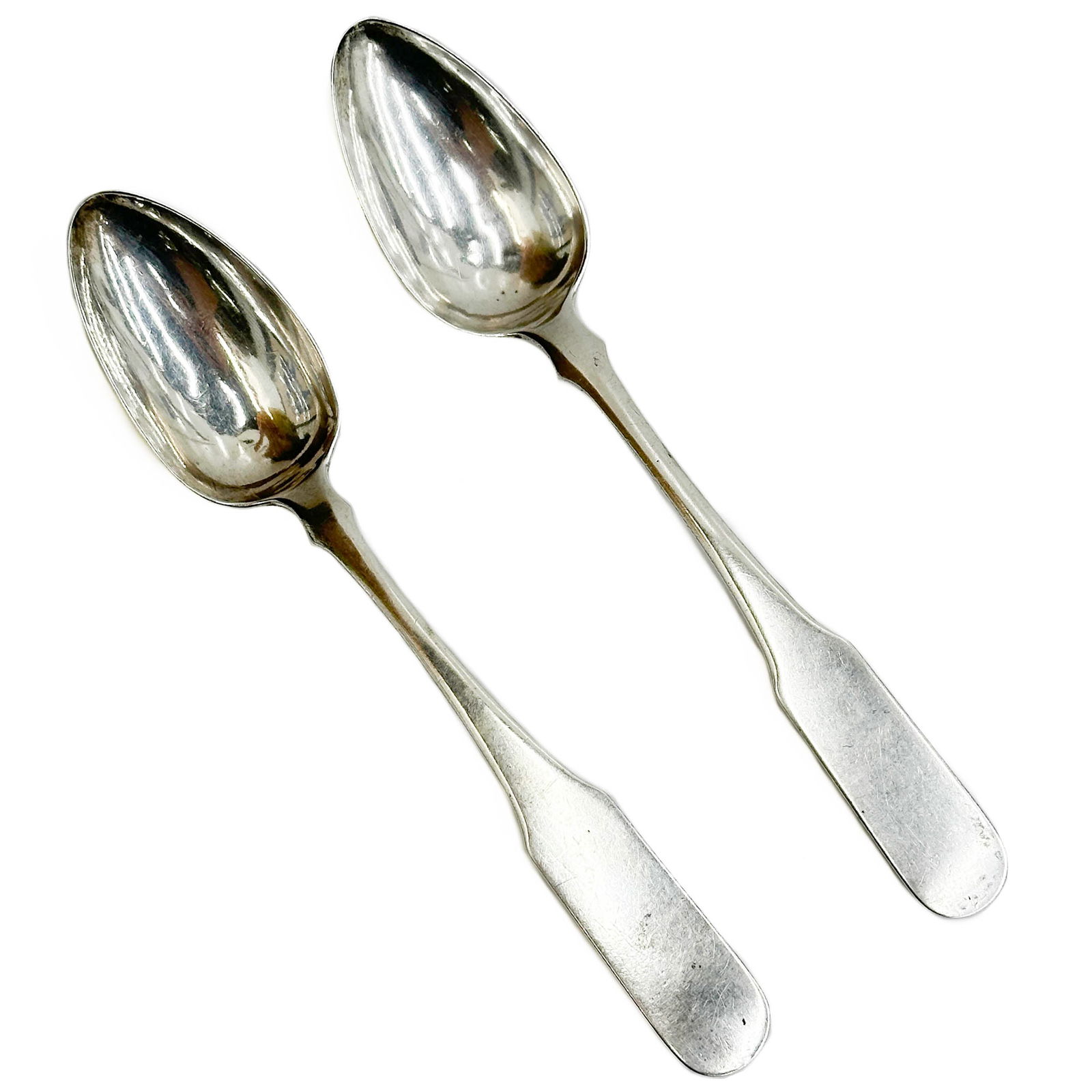 Pair Paul Storr English Silver Spoons (1 of 6)