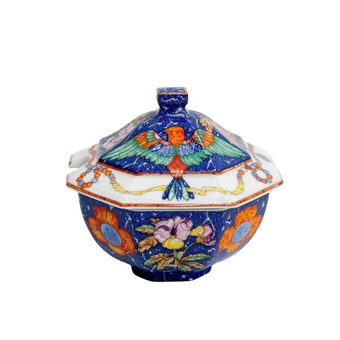 Hermes Limoges Porcelain Lidded Sauce Tureen in Marqueterie (1 of 6)