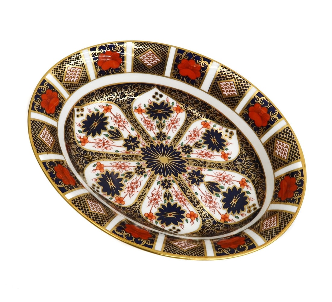 Royal Crown Derby England Porcelain Oval Vegetable Bowl in Old Imari 1128 (1 of 5)