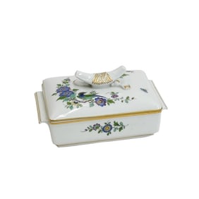 Meissen Germany Porcelain Lidded Box Birds 20th century