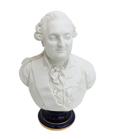 Manufacture de Sevres Bisque Porcelain Bust of King Louis XVI 1861