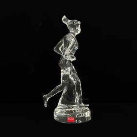 Baccarat Crystal Art Glass Figurine Woman Jogging Running with Box