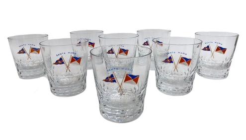 8 Baccarat France Old Fashioned Glass Goblets in Palerme for Henry Ford II