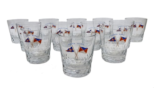 12 Baccarat France Old Fashioned Glass Goblets in Palerme for Henry Ford II