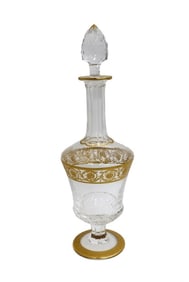 Saint (St) Louis France Cut Glass 14 inch  Wine Decanter in Thistle Signed