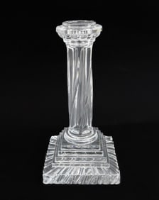 Baccarat France Cut Crystal Glass Candlestick in Venome Signed