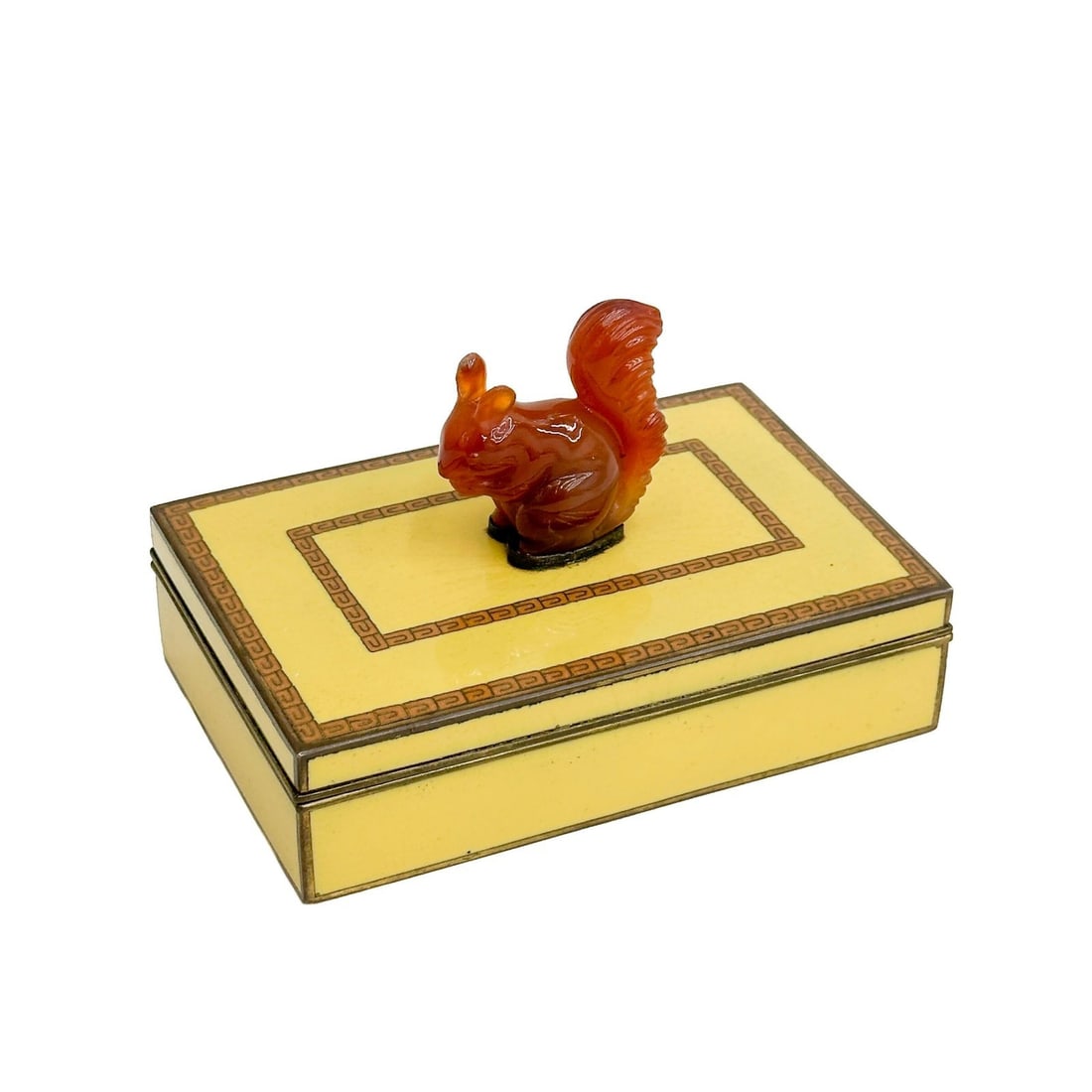 Yamanaka Inaba Japanese Cloisonne Enamel Box Carnelian Squirrel Signed (1 of 11)