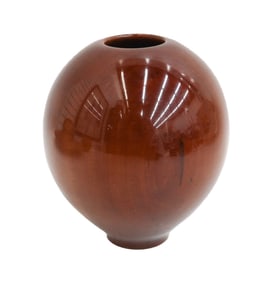 Philip Moulthrop (American b 1947) Turned Wild Cherry Globular Vessel  Signed