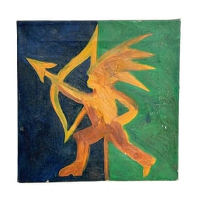 Hunt Slonem Sagitarrius Oil On Canvas Painting Signed