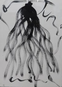 Dale Chihuly Hand Painted Abstract Chandelier Drawing Juris