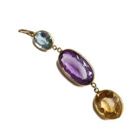 14k Yellow Gold Multi-Gem Encrusted Necklace Enhancer