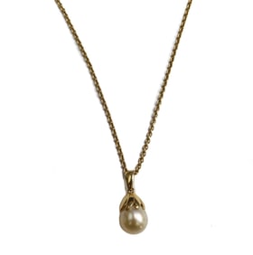Avery 14k Yellow Gold and Cultured Pearl Cable Chain Necklace