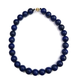 14k Yellow Gold and Lapis Lazuli Necklace