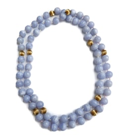 14k Yellow Gold and Blue Lace Agate Necklace