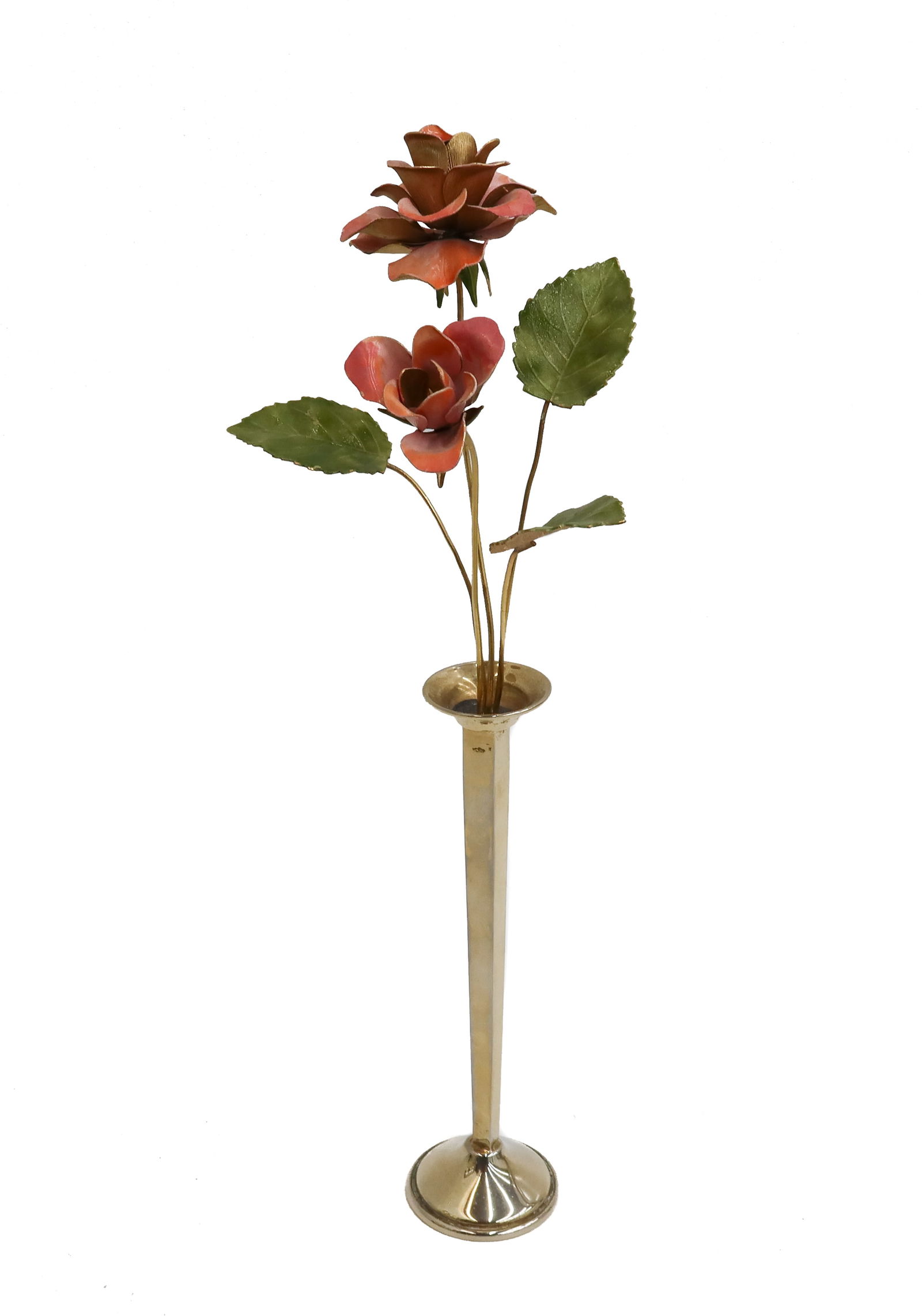 Cartier Gilt Sterling Silver and Enamel Study of a Rose (1 of 10)
