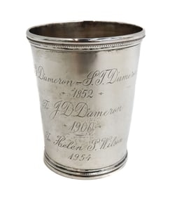 E. Jaccard & Co. St Louis Coin Silver Mint Julep Cup, circa 1900