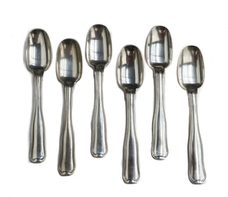 6 Georg Jensen Denmark Sterling Silver Demitasse Spoons in Old Danish